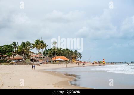 Frances beach, Brazil - December 19, 2016: local people enjoy the vacation at Frances beach, Brazil. Stock Photo