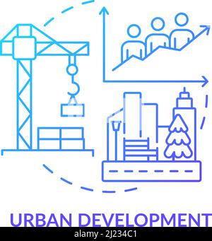 Urban development blue gradient concept icon Stock Vector