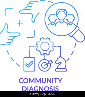 Community diagnosis blue gradient concept icon Stock Vector