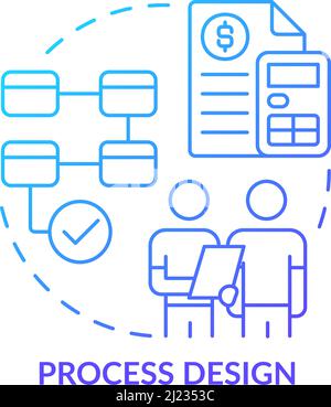 Process design blue gradient concept icon Stock Vector