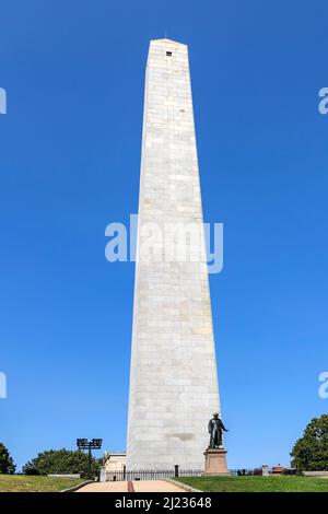 Boston, USA - September 12, 2017: Bunker Hill Monument - Boston, Massachusetts, USA. Stock Photo