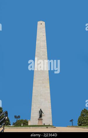 Boston, USA - September 12, 2017: Bunker Hill Monument - Boston, Massachusetts, USA. Stock Photo