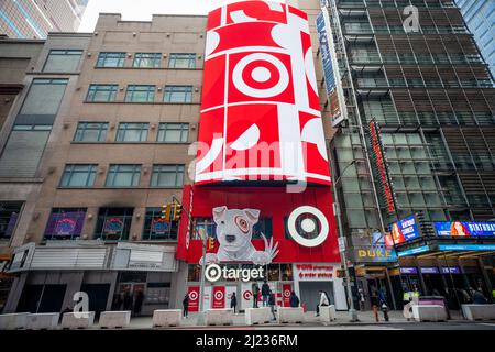 Future home of a Target store in Times Square in New York on Sunday, March 27, 2022. (© Richard B. Levine) Stock Photo