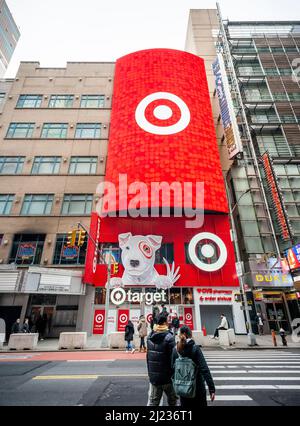 Future home of a Target store in Times Square in New York on Sunday, March 27, 2022. (© Richard B. Levine) Stock Photo