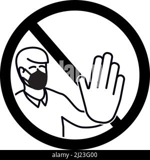 No Entry without protective face mask Sign Stock Vector