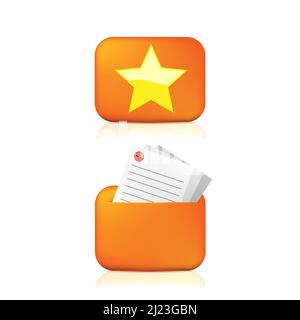 Icon folders documents and favorites vector illustration isolated on white background Stock Vector