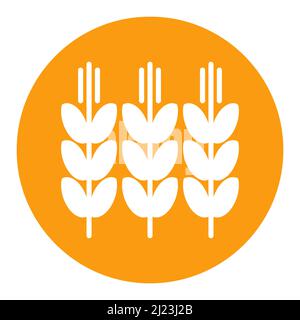 Spikelets and grains of wheat flat glyph icon. Agriculture sign. Graph symbol for your web site design, logo, app, UI. Vector illustration, EPS10. Stock Vector