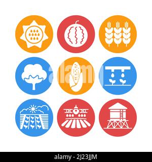 Farm Field vector glyph icon. Agriculture sign. Graph symbol for your web site design, logo, app, UI. Vector illustration, EPS10 Stock Vector