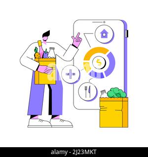 Domestic consumption abstract concept vector illustration. Gross domestic consumption of resources, local distribution, economics, internal use, products sold inside country abstract metaphor. Stock Vector
