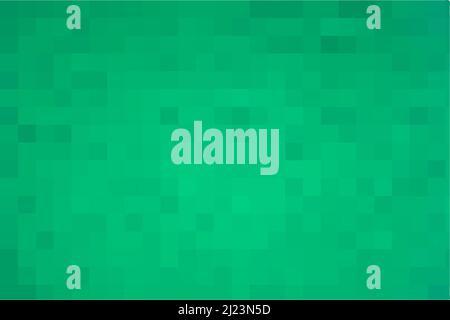 Green mosaic pixel background. Vector geometric texture from green squares. A backing of mosaic squares. Light green background for post, screensaver Stock Vector