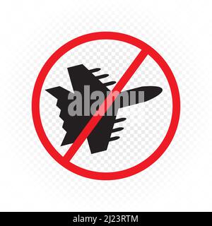 fighter jet fly destroyer prohibited sign symbol Stock Vector
