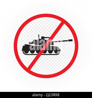 forbidden tanks move war sign symbol Stock Vector