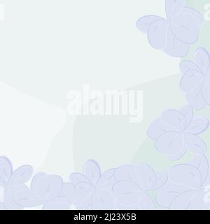Semicircular frame pattern of flowers of pale blue color in a watercolor manner on the background of an abstract texture. Great for greeting card, poster, flyer, congratulations. Vector illustration Stock Vector
