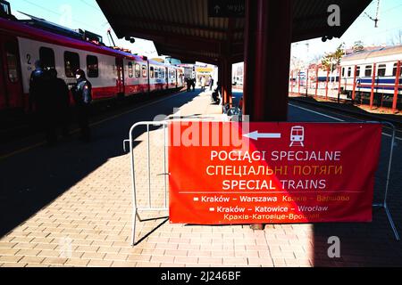 March 19, 2022, Przemy?l, Przemy?l, Poland: Przemy?l train station (Credit Image: © Pasquale Gargano/Pacific Press via ZUMA Press Wire) Stock Photo