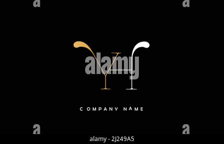 YH or hy alphabets letters logo monogram Stock Vector