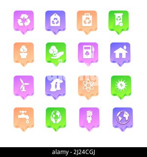 Set of ecological icons. Stock Vector
