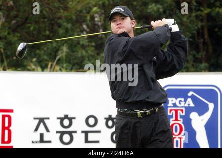 Nov 26, 2004-Seogwipo, South Korea-Brian Gay driver shot play at a PGA TOUR Championship 2round fifth T in Jeju Island on Nov 26, 2004, South Korea. Stock Photo