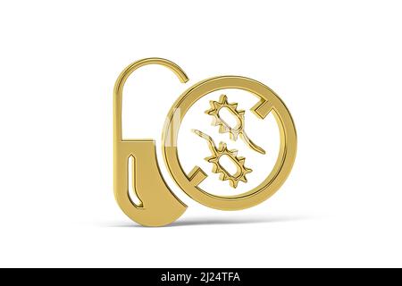 Golden 3d drug resistance icon isolated on white background - 3D render ...