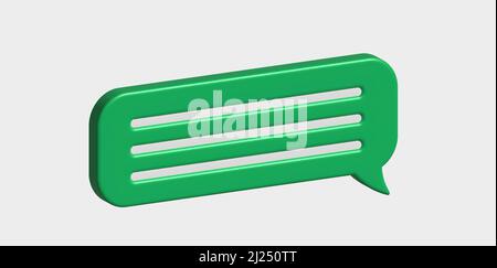 Glossy green speech bubble, dialogue, messenger shape. Stock Vector