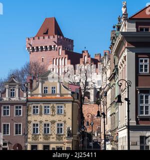 View to Poznan Castle from Main Square Stock Photo