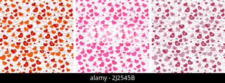 Colorful Overlapping Heart Pattern Background Stock Vector