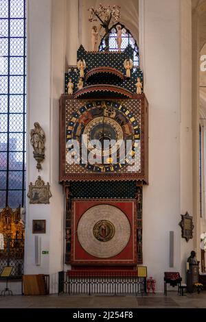 The Astronomical Clock in St Marys Basilica, Gdansk Stock Photo