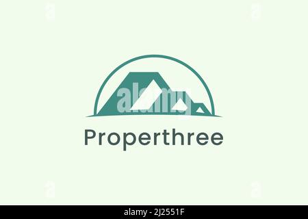 Modern home logo template in simple shape represents property or apartment for real estate business Stock Vector