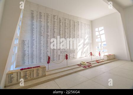 HAWAII, UNITED STATES - AUGUST 21, 2016: memorial monument in honor of US Navy and Marine soldiers of USS Arizona, sunk on December 7, 1941 during the Stock Photo