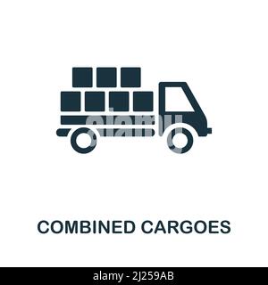 Combined Cargoes icon. Monochrome simple Combined Cargoes icon for templates, web design and infographics Stock Vector