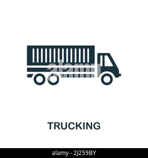Trucking icon. Monochrome simple Trucking icon for templates, web design and infographics Stock Vector