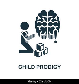 Child Prodigy icon. Monochrome simple Child Prodigy icon for templates, web design and infographics Stock Vector