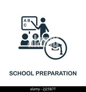 School Preparation icon. Monochrome simple School Preparation icon for templates, web design and infographics Stock Vector