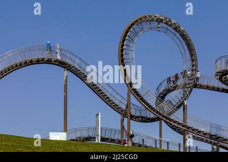 Tiger and Turtle - Magic Mountain, a sight based on a roller coaster on the Heinrich-Hildebrand-Hohe in the Angerpark Stock Photo