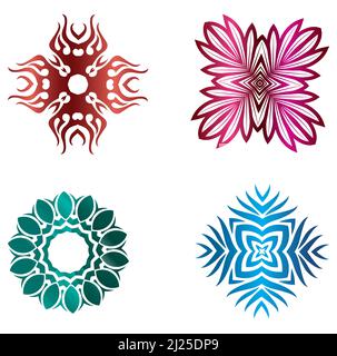 Rosettes Set In Metallic Color Stock Vector