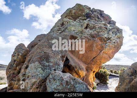 Agglestone Rock aka Devil's Anvil, Studland and Godlingston Heath, Dorset, UK Stock Photo