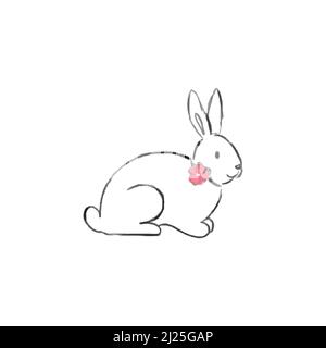 Vector image of a rabbit on white background. Stock Vector
