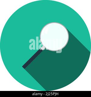 Loupe Icon. Flat Circle Stencil Design With Long Shadow. Vector Illustration. Stock Vector