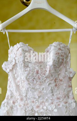 Wedding ceremony. White wedding dress. Stock Photo