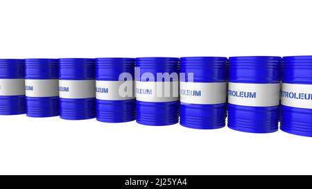 Crude oil metallic container on white background to use as a resource render 3d illustration Stock Photo