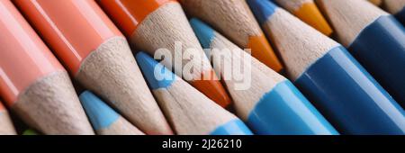 Bunch of colourful sharpened pens Stock Photo