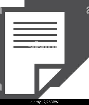 Document copy icon. Two paper pages black symbol Stock Vector