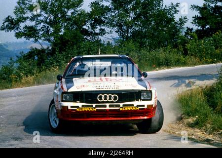 Fabrizia Pons (ITA) MG Bianchi (ITA) Audi Quattro GrB Audi Sport Europa Team 1st position Stock Photo