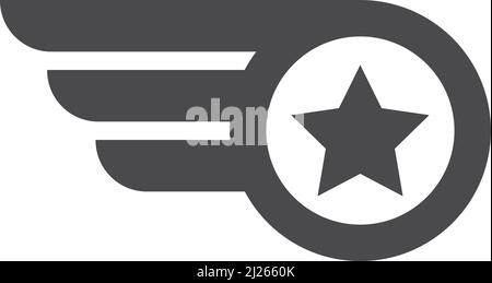 Superhero emblem. Winged badge. Black warrior insignia Stock Vector
