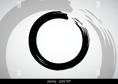 Zen Brush Stroke Circle Sign Vector Enso Art Illustration Stock Vector ...