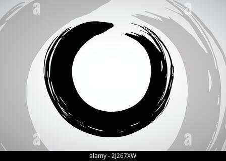 Zen Brush Stroke Circle Sign Vector Enso Art Illustration Stock Vector ...