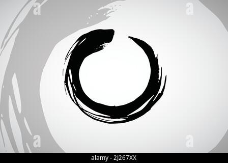 Zen Brush Stroke Circle Sign Vector Enso Art Illustration Stock Vector ...