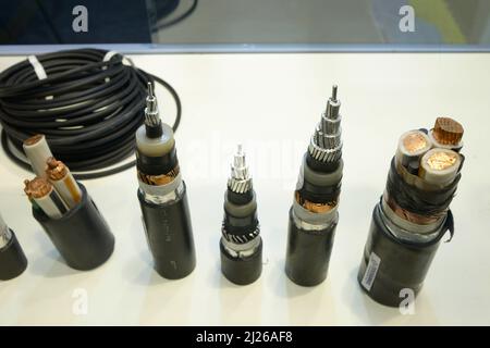 Multi-conductor control and power cable., sheathed Closeup Stock Photo