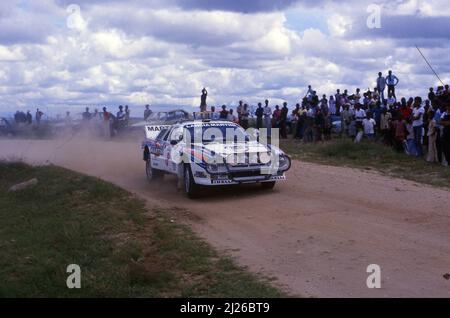 Attilio Bettega (ITA) Maurizio Perissinot (ITA) Lancia Rally 037 GrB Martini Racing Stock Photo