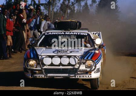 Attilio Bettega (ITA) Maurizio Perissinot (ITA) Lancia Rally 037 GrB Martini Racing Stock Photo