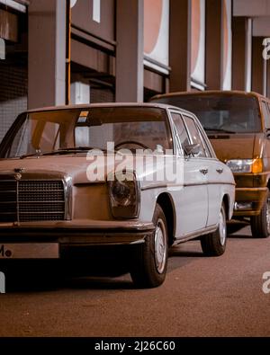 A close-up of G wagon Mercedes Benz car parked in the street Stock ...
